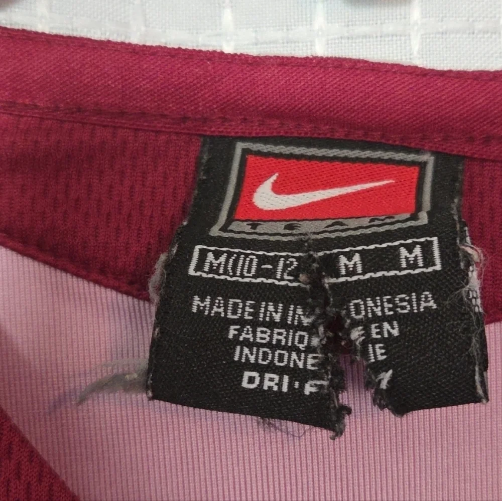 Nike Maroon Button V Neck Athletic Jersey Shirt Med - Picture 3 of 9